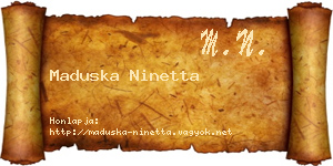 Maduska Ninetta névjegykártya